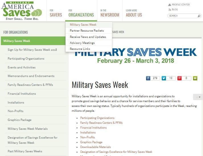 Military Saves Week 2018: Digital Communications 19 Military Saves Week 2018 on MS.