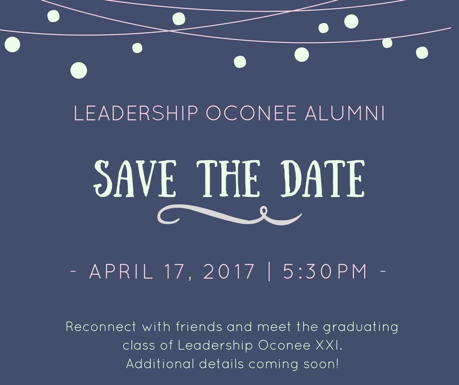 It's that time of year again and we'd like to invite you to the annual Leadership Oconee Reunion event.