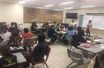 The class has approximately 100 Japanese college students and local professionals that are eager to further their understanding of the English language.