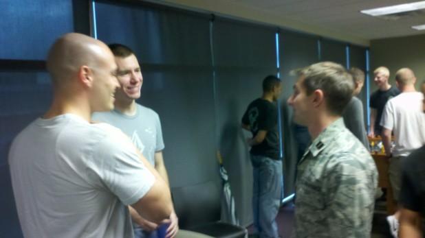 Meeting Wing Staff Cadet Corson is the Mission Support Group Commander this semester.
