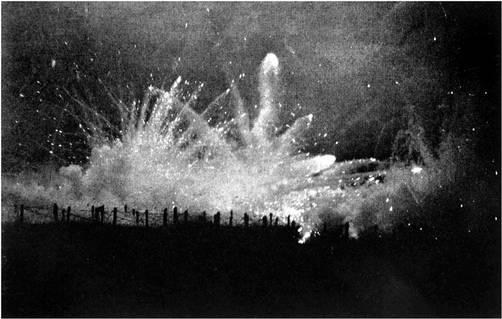 A German picture taken of the bombardment: The