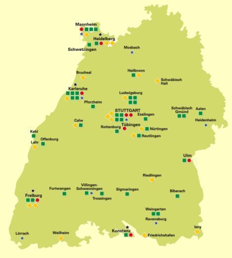 Universities and Academies of higher education Baden-Württemberg has the most dense and the most modern structure of Universities and Academies for higher education, including: Universities