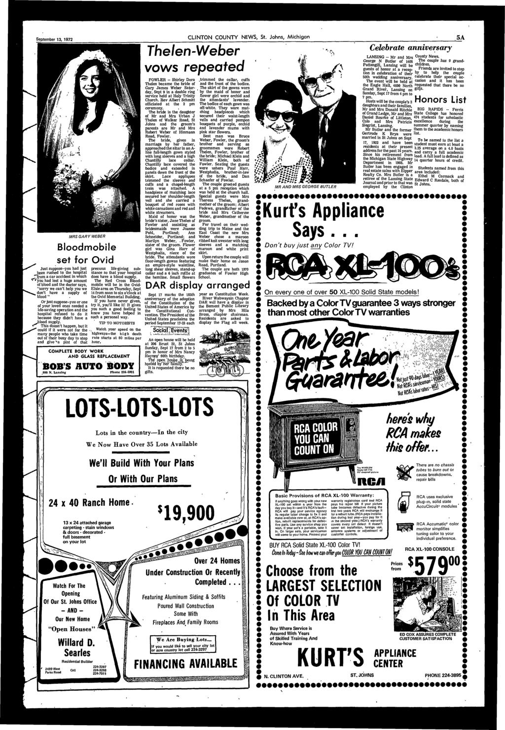 September 13, 1972 CLINTON COUNTY NEWS, St.