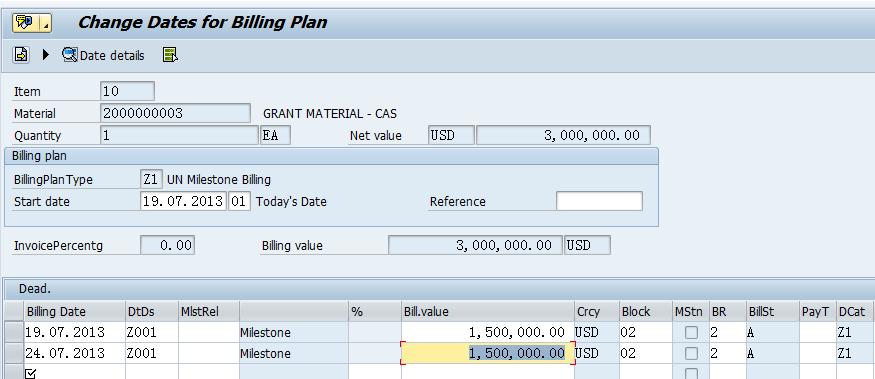 Maintain Billing Plan Maintain Billing Plan Remove Billing Block from Billing Plan Perform Grant Billing & Verify Billing Log Verify
