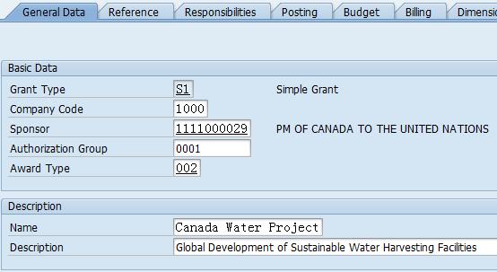 Create Simple Grant Confirm Business Partner Create Sponsored Program Create Grant Link Internal Order/WBSE Link WBSE Link Passthrough Grants 8 In the Description section, enter details in the Name