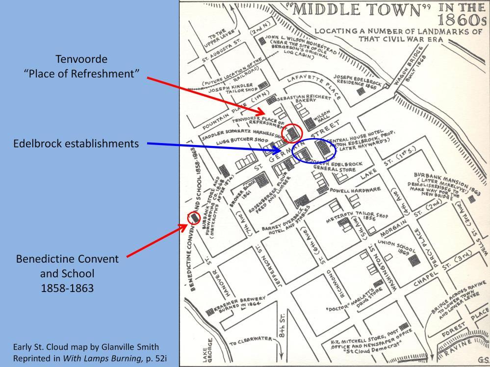 St. Cloud s Middle Town in the 1860 s by Glanville Smith Map from page facing p.