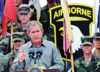 The Commander in Chief Military Control President Bush addresses U.S. Army Airborne troops stationed at Camp Bondsteel in Kosovo, Yugoslavia.