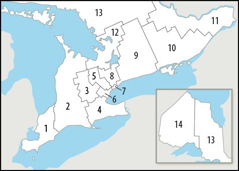 Appendix G: Local Health Integration Networks (LHINs) in Ontario 1. Erie St. Clair (Erie) 8. Central(Cen) 2. South West (SW) 9. Central East(CenE) 3. Waterloo Wellington (WW) 10. South East (SE) 4.