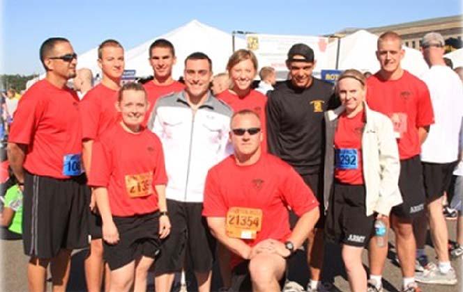 After completing the race, runners received an Army Ten-Miler completion coin, food, and drinks.