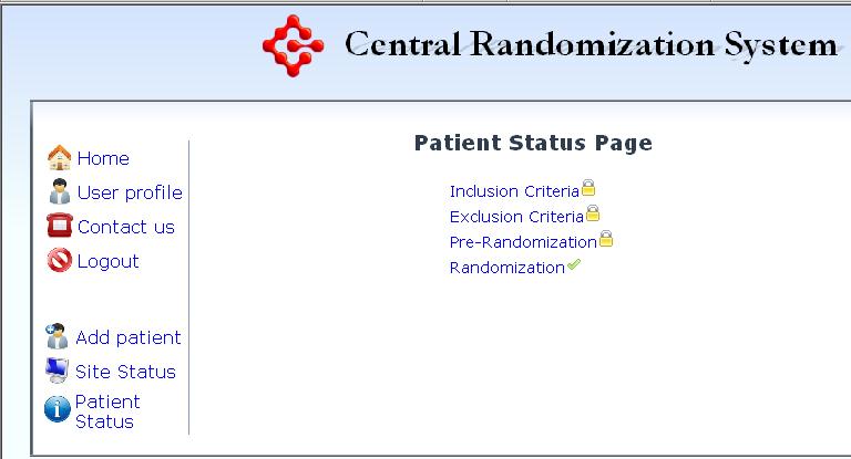 Once you click on the Click here to Randomize button, the patient will be randomized to the TOP-UP Study (see next page).