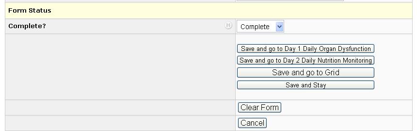 There may be up to 4 options at the end of each form to save your progress.