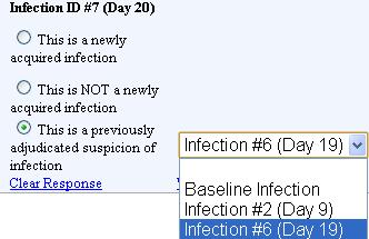 The adjudication response for study day 19 is: This is a newly acquired infection Category of Infection = 11 - ICU Pneumonia Probable-Yes The adjudication response for study day 20 is: This is a