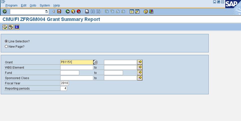 #2: Click the green check mark to run the report Execute button #1: Enter the grant number here. This is the number that starts with an Alpha character (F, S, P, or C). 9.