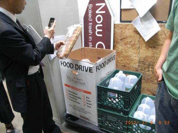 Donation Box Installation A food donation box is a box in which customers to a store can place any extra food products they have bought.