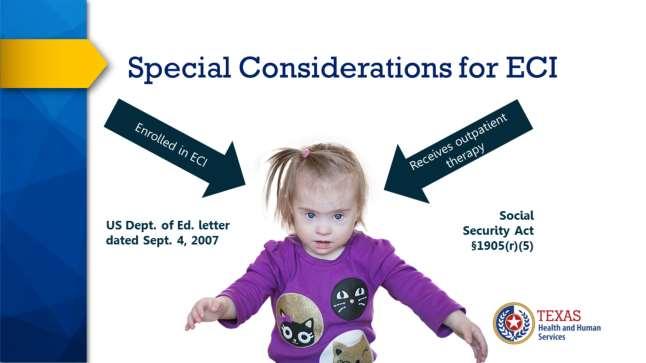 An area of frequent confusion occurs when the ECI-enrolled child also receives OT, PT, or ST from non-eci providers.