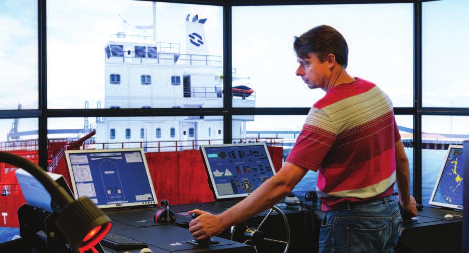 The bridge is equipped with Electronic Chart Display (ECDIS), AIS, Radar and the controls required to operate a range of propulsion and steering systems.