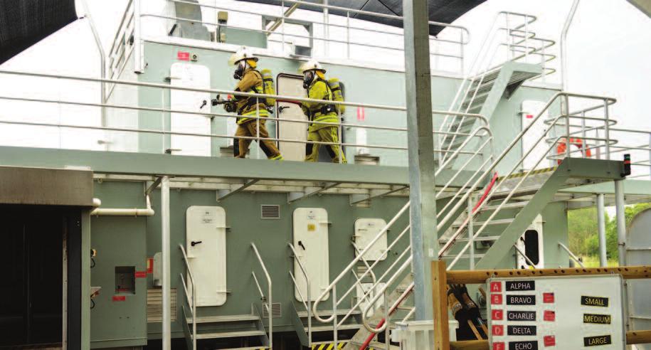Multi-purpose Emergency Response Training Simulator (MERTS) This ship ashore facility provides a variety of training opportunities including real time fire-fighting,