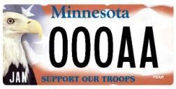 Support our Troops M.S. 168.1298 Passenger Class Vehicles, one-ton pick-up trucks: Requires minimum $30 annual contribution to special military families and veterans fund.