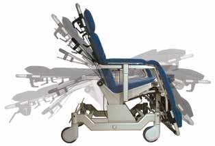 transfering of patients. It has unlimited number of reclined and tilt positions.