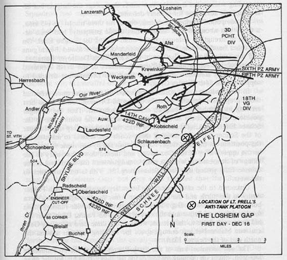 MAP 2 15 By late that afternoon the sound of artillery was coming from the north, west and south. It was strange, as nothing came from where the Siegfried line lay just east of us.
