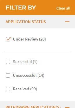 can use to filter your Job Applications. Example: Filter your Job Applications by application status.