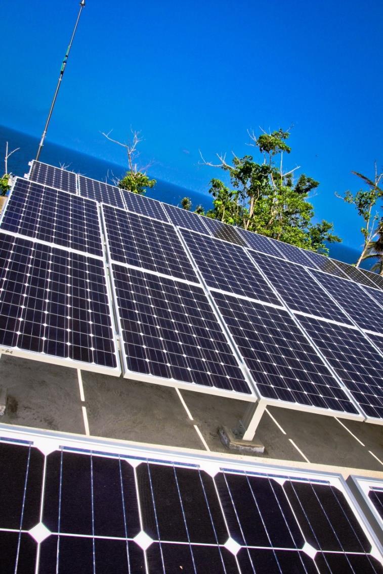 PROJECT DEVELOPMENT MINI-GRIDS FOR ELECTRIFICATION PHILIPPINES PILOT: Solar Hybrid in Cobrador Island, Romblon Clean Energy: 30 kw solar PV plant and hybridizing with existing diesel gensets Strong