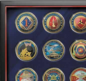 The reverse of each coin Officially Licensed Product of the United States Marine Corps +NAVY+ +AIR FORCE+ Issue One, Continental Navy 1775 The reverse of each coin Neither the Department