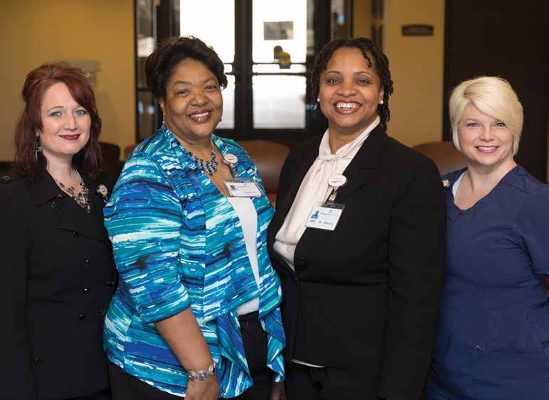 The team at Howard Memorial Hospital Clinic (left to right): Shawna Talkington, Office Assistant; Barbara Hopkins, Office Receptionist; Dr. Wilkins; Laci Williams, Office LPN.