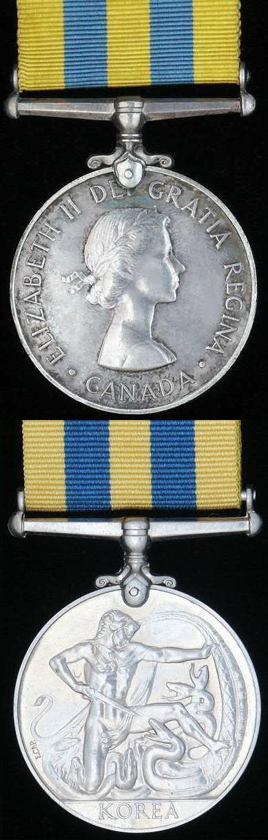 CANADIAN KOREAN WAR MEDAL TERMS Awarded to Canadian military personnel for one day on the strength of an army unit in Korea; or for 28 days afloat; or one sortie over Korea by a member of the RCAF