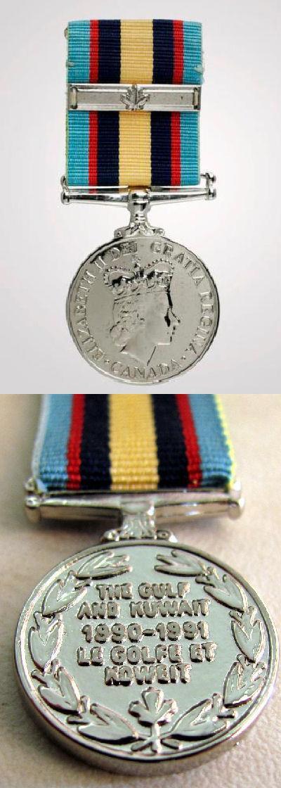 GULF AND KUWAIT MEDAL TERMS The medal was awarded to: (a) All Canadian Forces' members who served for a minimum of 30 cumulative days in theatre (between 02 August 1990 and 27 June 1991), on, or in