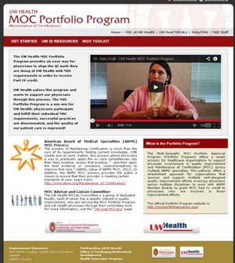 UW Health MOC Portfolio Program Website Web Address: moc.wisc.