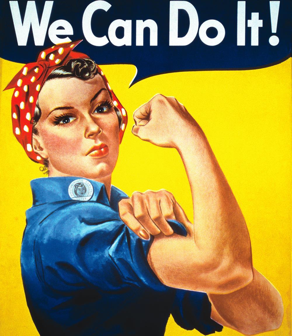 Women in Industry A fictional character, Rosie the Riveter,