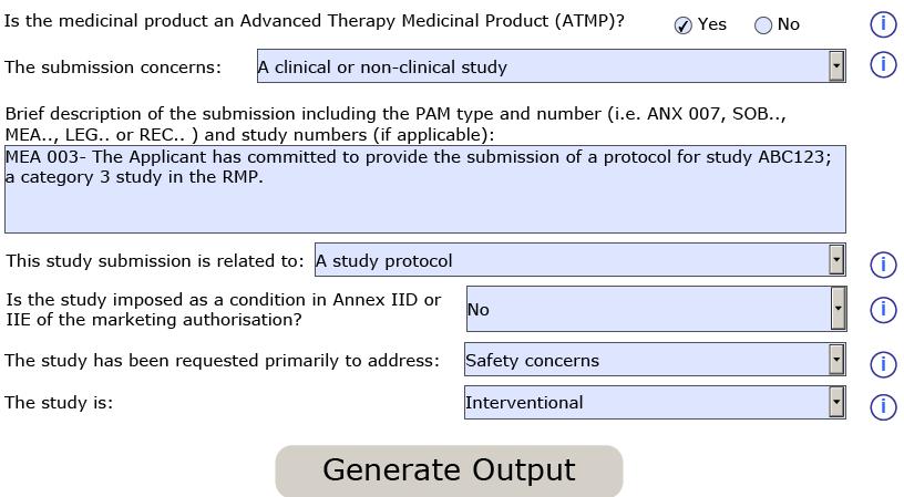 How to submit a MEA 1. Select whether the product is an ATMP or not. 2. Select the submission type listed here. 3. Complete the description of the submission in the box provided. 4.
