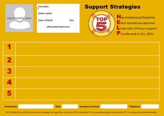 3. Orange Section TOP 5 This section contains the person TOP 5 tips for support.
