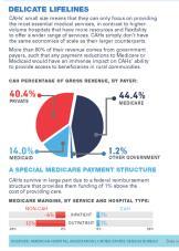 CAHs are reimbursed based on allowable costs; they receive 101 percent of the Medicare share of its allowed costs for outpatient, inpatient, laboratory, therapy services, and post-acute swing bed