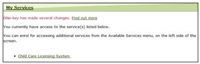 Your My Services window appears. 7. Click.