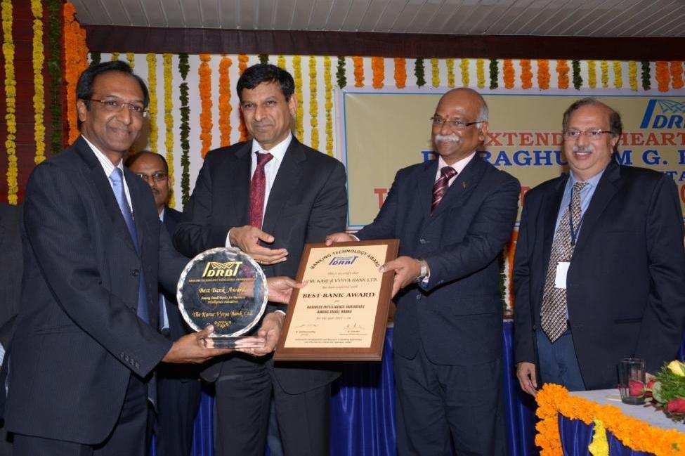 Karur Vysya Bank wins Best Bank Award for Business Intelligence Initiatives among Small Banks Karur Vysya Bank has won Best Bank Award for Business Intelligence Initiatives among Small Banks in the