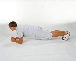 f. Planks Both Arms Position yourself on the floor by resting on your toes and elbows. Keep your back straight.