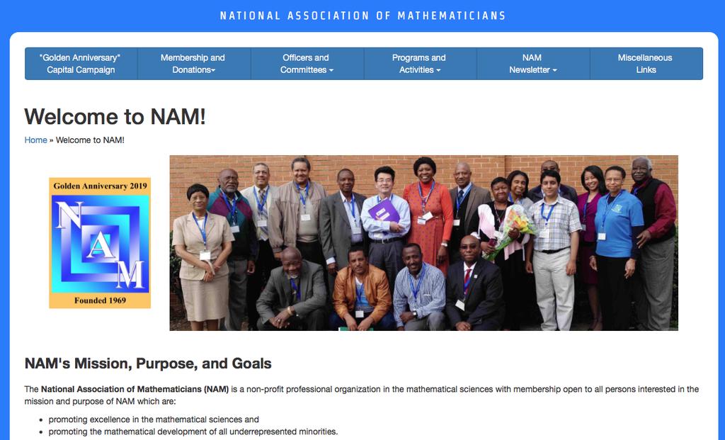 What is the National Association of Mathematicians?
