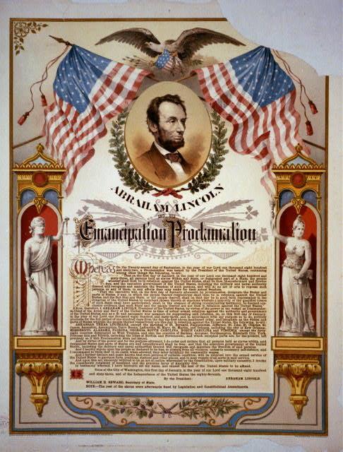 January 1, 1863 President Lincoln signs the Emancipation Proclamation Details: 1. Abolitionists urge Lincoln to emancipate enslaved persons 2. Lincoln hesitates/did not believe Const.