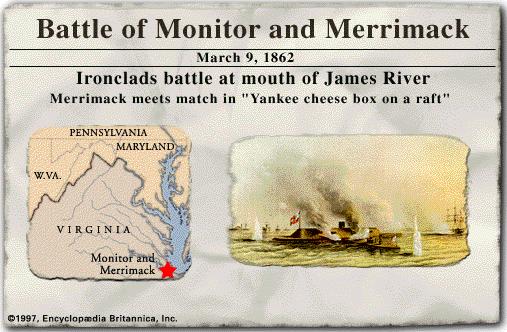 The USS Monitor and the CSS Virginia met off the coast of Virginia