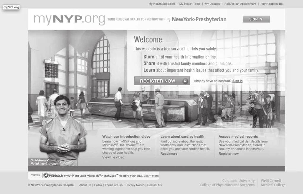 For Your Consideration_ 17 Online Personal Health Record: mynyp.org NewYork-Presbyterian Hospital is pleased to offer patients mynyp.