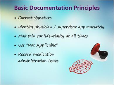 1.17 Basic Principles 2 JILL: And the last 5 are sign correctly identify individuals maintain confidentiality use not applicable record medication administration and any issues.