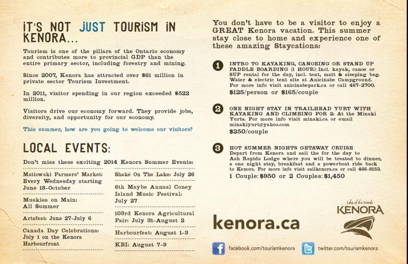 Over 7,000 of these postcards were distributed to Kenora and area.