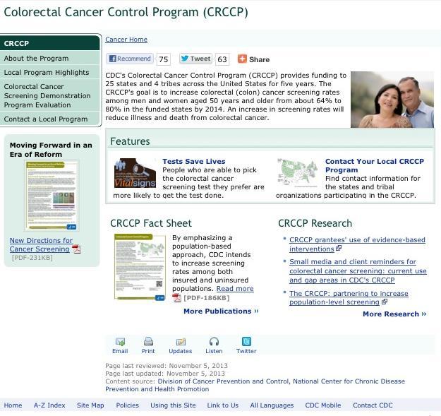 6. The CDC Colorectal Cancer