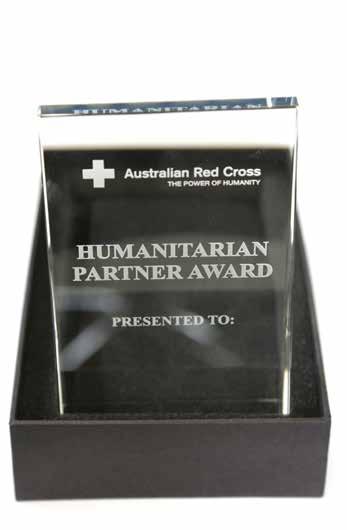 HUMANITARIAN PARTNER AWARD This award is for the purpose of recognising outstanding service to Red Cross by an external humanitarian partner.