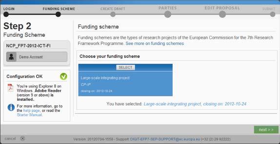 Step 2: Change the Funding Scheme If needed, you have the possibility to change the funding scheme