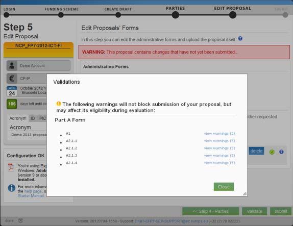 Step 5: Validation Click on the 'Validate' button to check for potential errors in