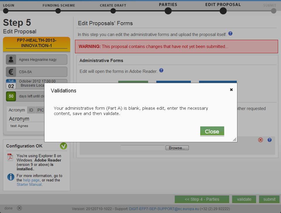 Step 5: Eligibility warnings Blocking errors Demo Account Some of the warnings will block your submission,