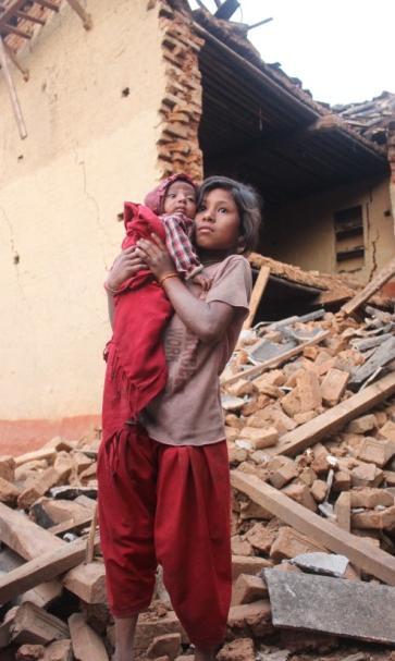 Story of a Brave Girl Eight year girl from Baluwa village, Kavre was acted like a super girl when massive earthquake happened; her 2 months old sister was alone sleeping in the spare room and the